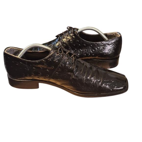 Stacy Adams Men\'s Oxfords Size 10 Ostrich Alligator Genuine Leather Black main image 4